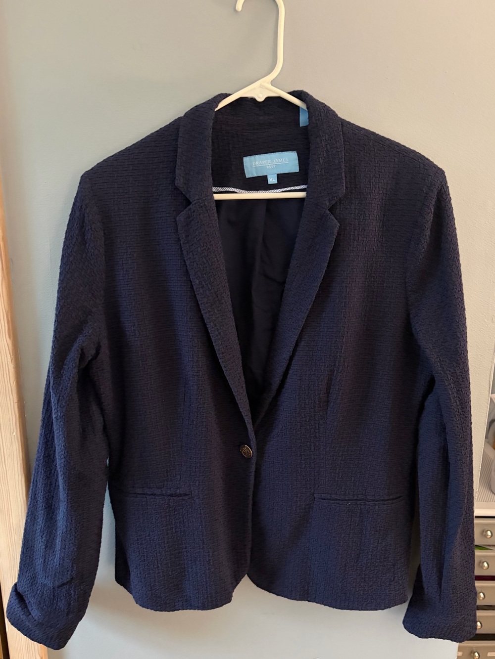 Draper James Navy Textured Knit Blazer - Men's